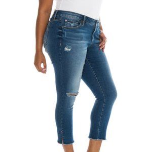 Curvy Slink Jeans Frayed Hem Crop Caralyn